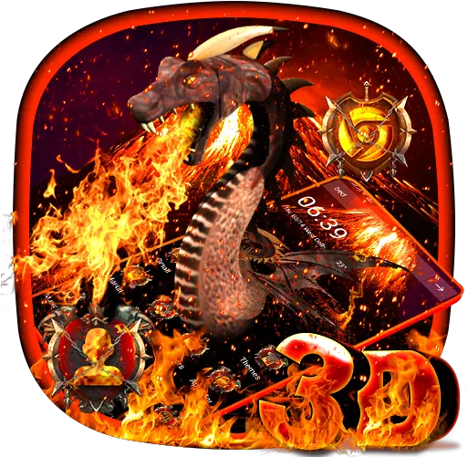 3d Fire Dragon Legend Launcher Theme Apk 110 Download Mythical Creature Png Fire Dragon Icon