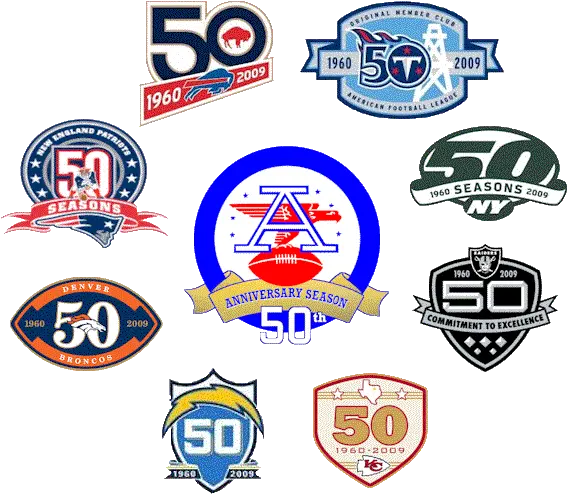 American Football League Nfl Anniversary Patches Png American Football Logo