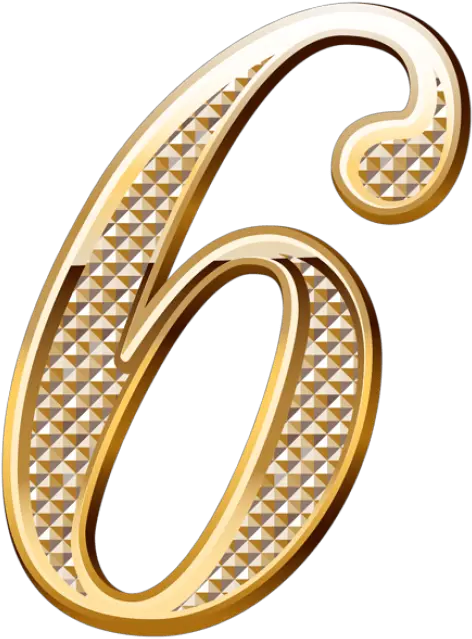 Download Gold Deco Number Six Clipart Golden Deco Number Png Gold Numbers Png