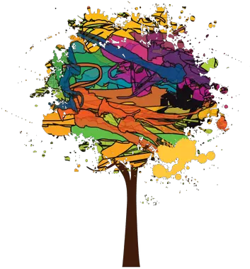 Brush Paint Colorful Tree Arbol De Pintura Png Tree Graphic Png