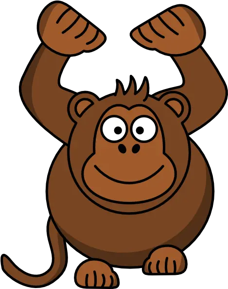 Monkey Hands Up Step 2 Cartoon Monkey Clipart Png Hands Up Png