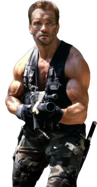 Arnold Schwartzenegger As Dutch From Predator Psd Arnold Schwarzenegger War Movie Png Predator Png