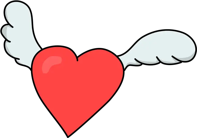 Valentine Heart With Wings Png Vector Pngimagespics Girly Heart With Wings Icon