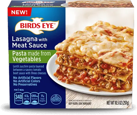 Frozen Veggie Pasta Lasagna Single Birds Eye Lasagna With Meat Sauce Png Lasagna Transparent