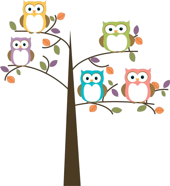 Transparent Owls In A Tree Cartoon Owls In A Tree Png Cartoon Tree Png