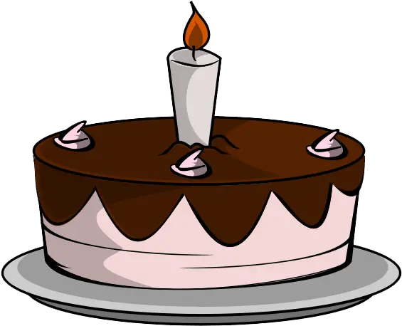Chocolate Cake Clipart Candle Cack With Single Candle Birthday Chocolate Cake Clipart Png One Candle Icon