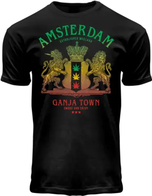 T Shirt Amsterdam Ganja Town Black Light Effect Active Shirt Png Light Effect Transparent