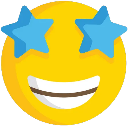 Star Struck Emoji Icon Of Flat Style Available In Svg Png Happy Face Eyes Stars Emoji Star Emoji Transparent