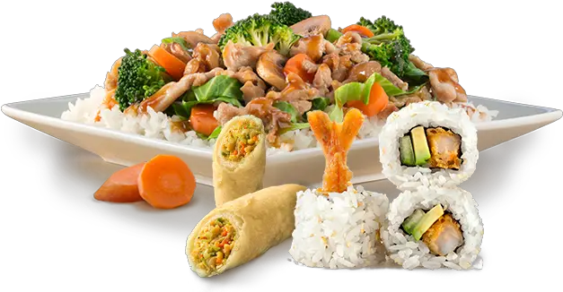 Download Sushi Plate Png Chinese Fast Food Png Edo Japan Chicken Teriyaki Food Plate Png