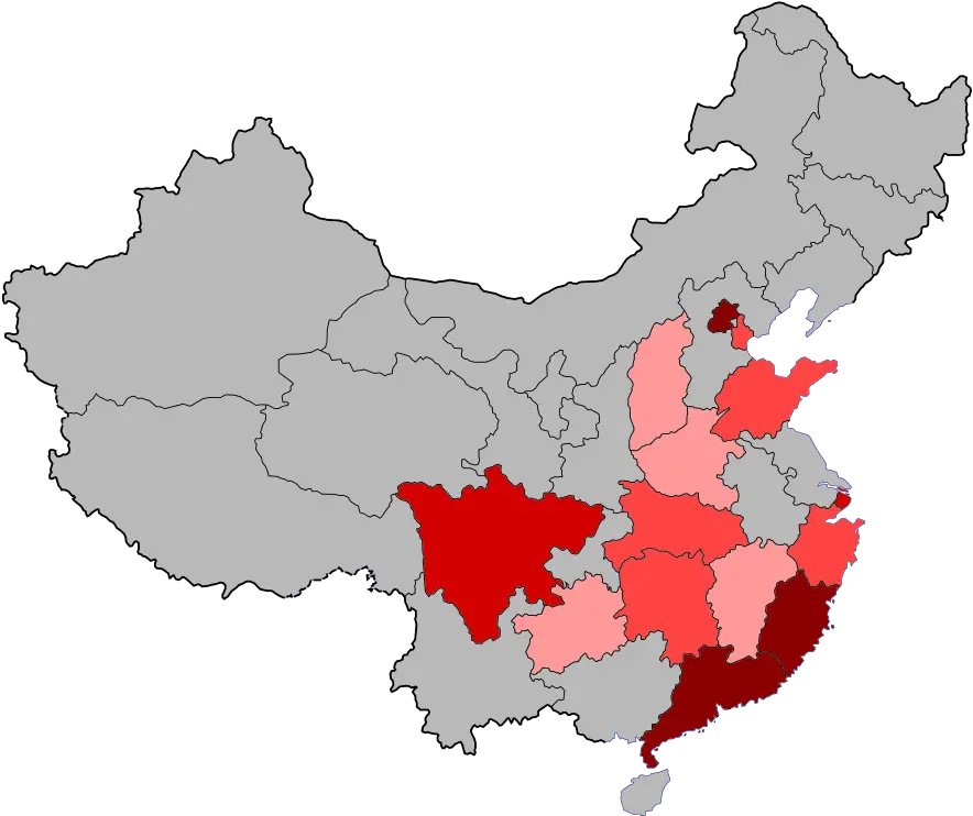 Download File H1n1 China Map By Confirmed Casesg Wikimedia Chin Covid 19 Map Png China Map Png