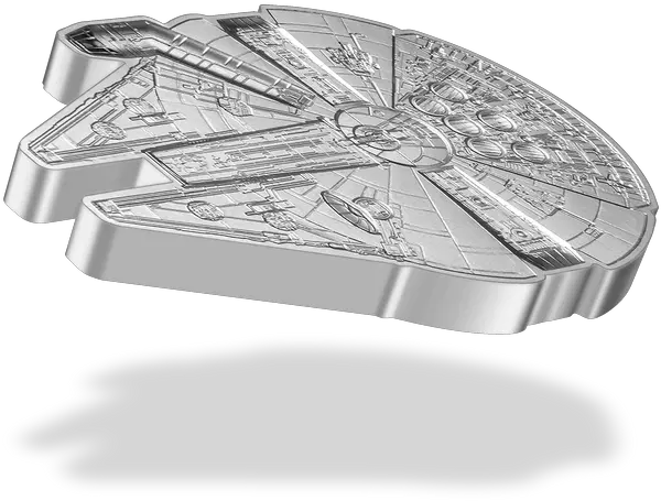 Millennium Falcon 3oz Silver Coin New Zealand Mint New Zealand Mint Millennium Falcon Shaped Coin Png Millennium Falcon Icon