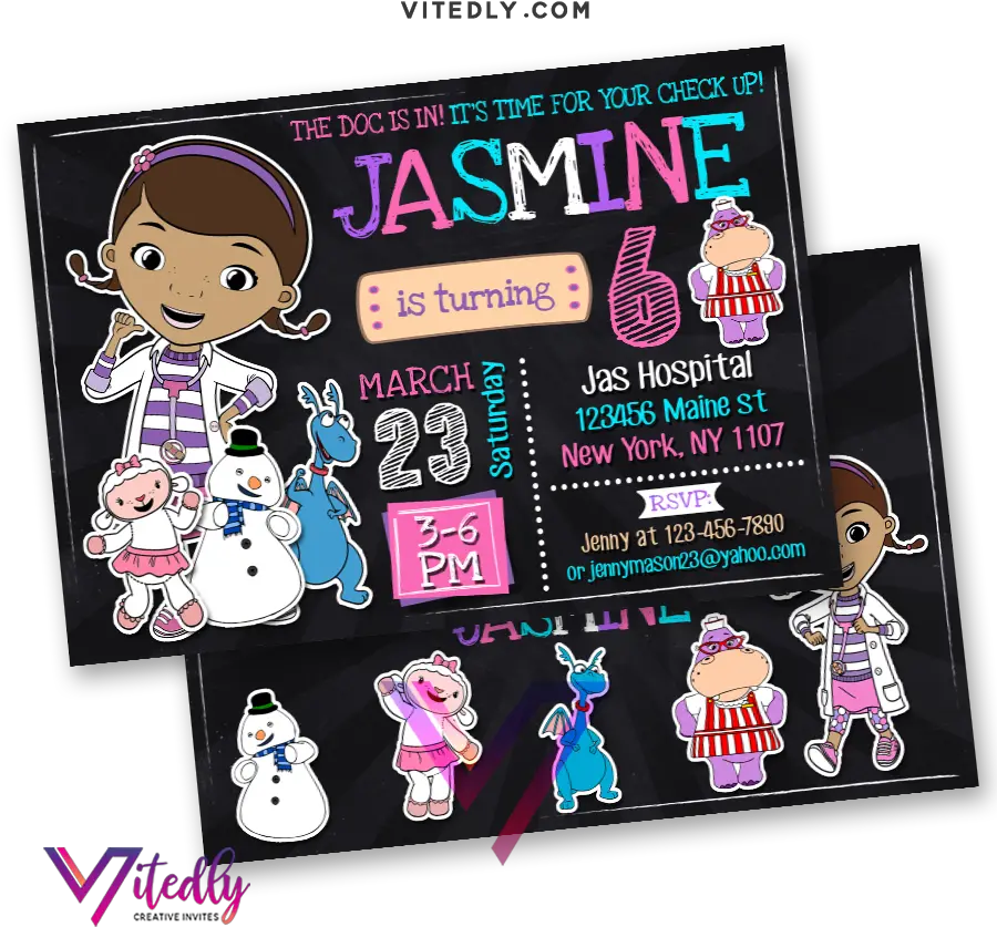 Doc Mcstuffins Invitation With Free Thank You Card Custom Abby Cadabby Birthday Invitations Png Doc Mcstuffins Png