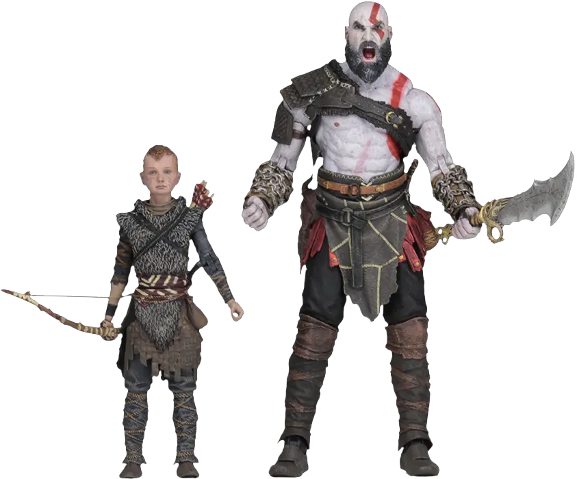 God Of War 2018 Kratos And Atreus Ultimate 7 Inch Action Figure 2pack God Of War Figure Png God Of War 2018 Logo