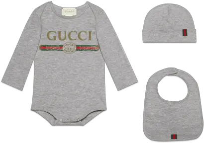 Baby Gucci Logo Cotton Gift Set Outfits Newborn Gucci Baby Clothes Png Baby Clothes Png