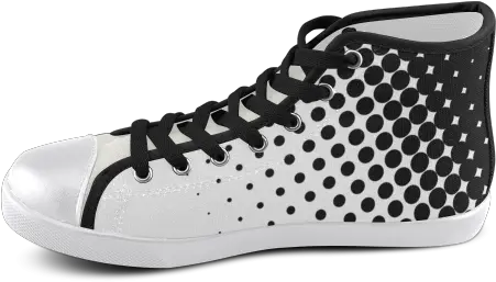 Black And White Halftone Polka Dots By Artformdesigns Menu0027s High Top Canvas Shoes Model 002 Id D532507 Round Toe Png Halftone Dots Png