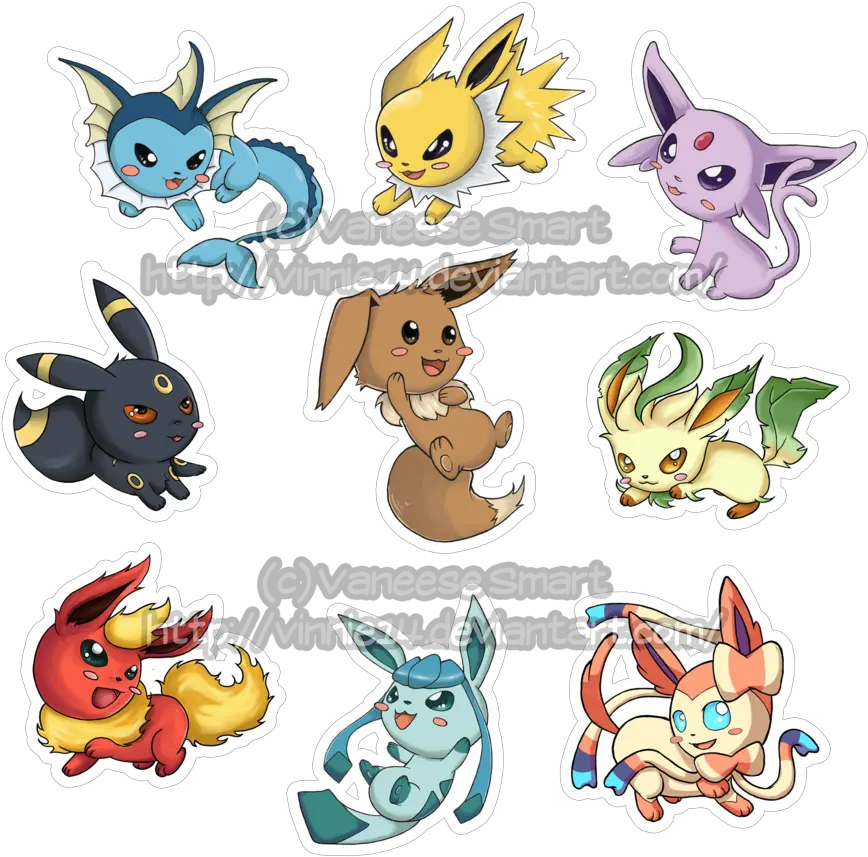 Eevee Evolutions Can You Name All Their Types All Of Pokemon Eevee Evolution All Png Eevee Png