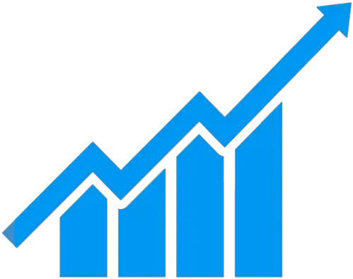 Growth Chart Vector Png Image With No Blue Growth Chart Icon Chart Vector Icon