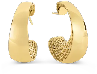 Roberto Coin 18kt Gold U0027ju0027 Hoop Earrings Gold Casters Fine Solid Png Hoop Earrings Png