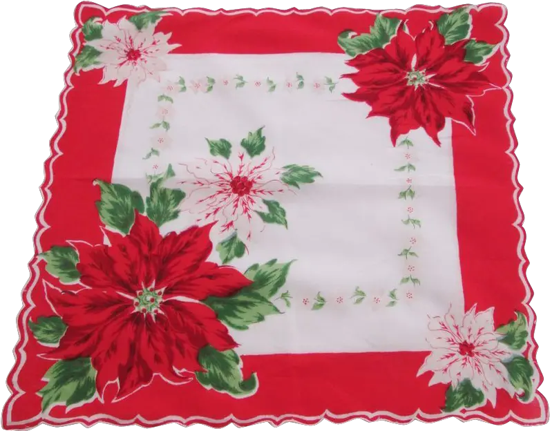 Download Hd Christmas Poinsettia Hanky Hankie Http Decorative Png Poinsettia Transparent Background