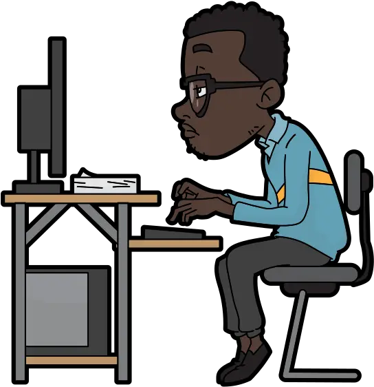 Cartoon Computer Png Guy On Computer Cartoon Cartoon Computer Png