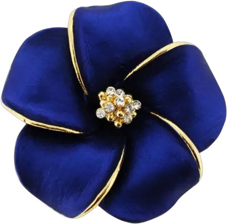 Blue Hawaiian Plumeria Flower Pin Swarovski Crystal Blue Brooch Png Plumeria Flower Png