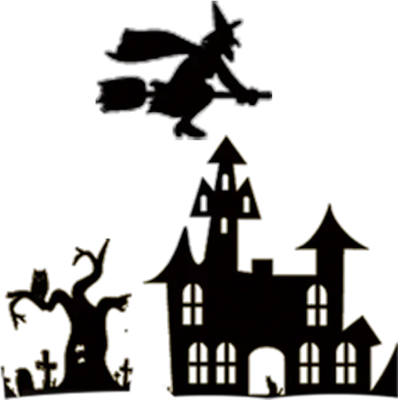Silhouette Ghost Clip Art Halloween Png Download 850850 Halloween House Silhouette Png