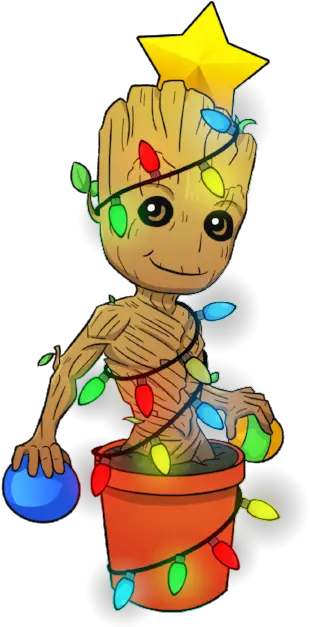 Galaxy Baby Groot Christmas Tree Fictional Character Png Baby Groot Png