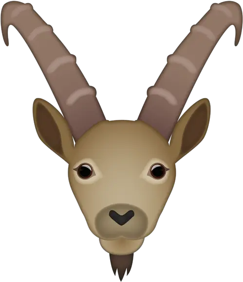 Alpine Ibex Face Antelope Emoji Png Goat Emoji Png