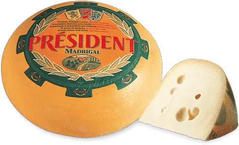 Président Madrigal Cut And Wrap Wedge Cheese President Madrigal Cheese Png Cheese Wheel Icon