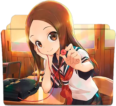 Karakai Jouzu No Takagi San Anime Manga Vinyl Sticker Karakai Jouzu No Takagi San Icons Png Rwby Nora Icon