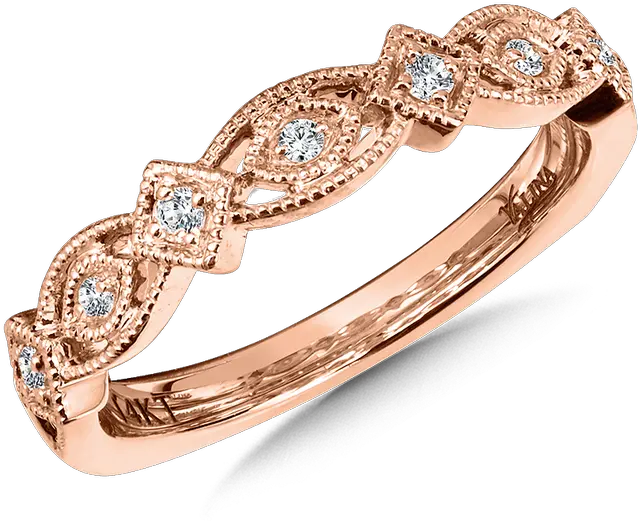 Valina Stackable Wedding Band In 14k Rose Gold 10 Ct Tw Engagement Ring Png Wedding Ring Transparent Background