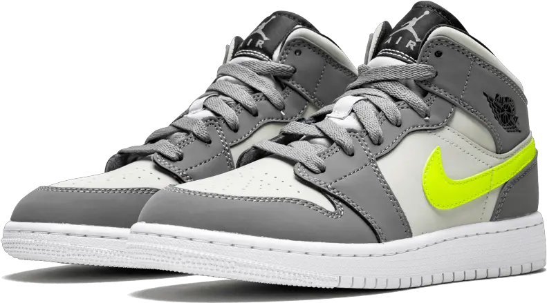 Jordan 1 Mid Gunsmoke Volt Gs 554725072 Restocks Jordan 1 Mid Gunsmoke Volt Gs Png Gun Smoke Png