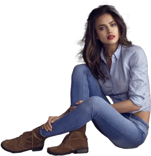 Girl In Blue Jeans Sitting Png Official Psds Irina Shayk Png Fashion Model Png