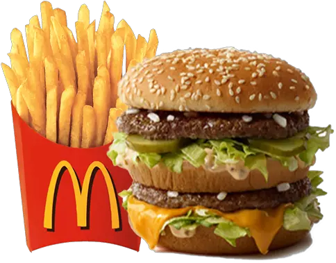 Big Mac Meal Mcdonalds Large Fries And Big Mac Png Big Mac Png