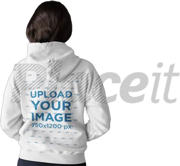 Back Of A Woman Wearing Pullover Hoodie Template Standing Hooded Png Hoodie Template Png