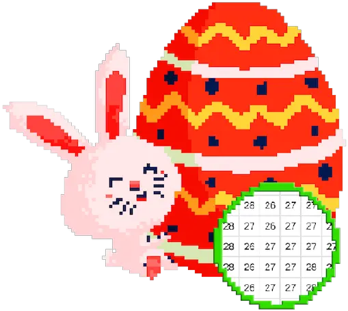 Easter Color By Number Easter Eggs Pixel Art Apk 11 Pixel Art Easter Png Pixel Art Icon