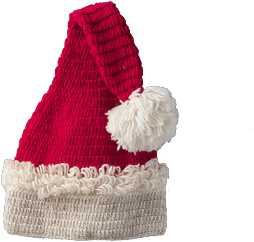 Pure Wool Santa Christmas Hat 60cm Crochet Png Santa Hats Transparent