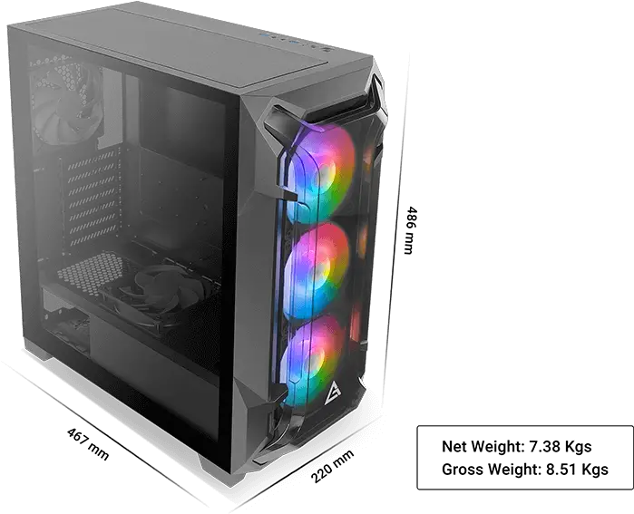Df600 Flux Is The Best Cheap Gaming Pc Mid Tower Case With Antec Df600 Flux Png Fan Icon On Computer Case