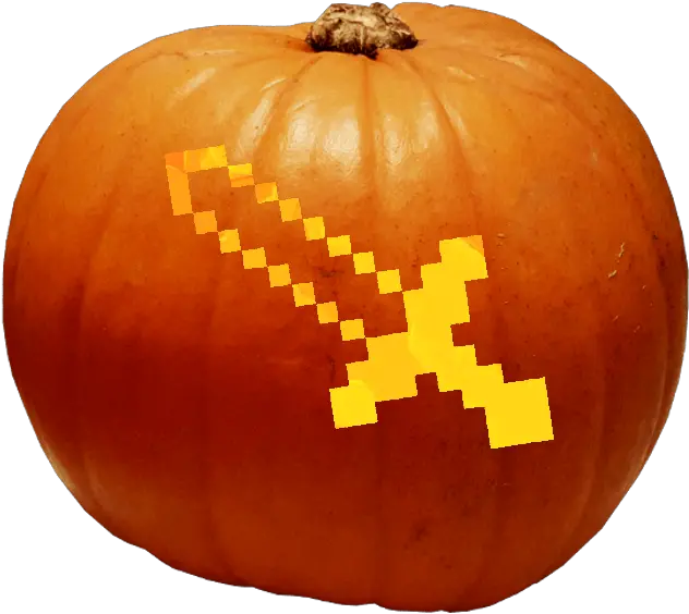 Minecraft Diamond Sword Pumpkin Stencil Png Transparent