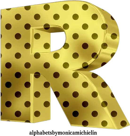 Monica Michielin Alfabetos Golden Alphabet With Polka Dots Horizontal Png Png Dots