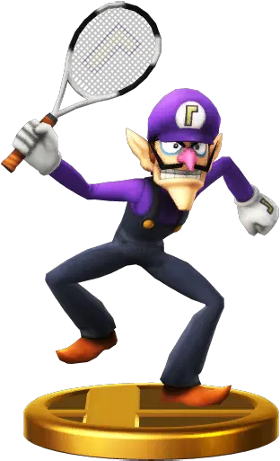 Trophy In Super Smash Bros Smash Bros Waluigi Trophy Png Waluigi Png