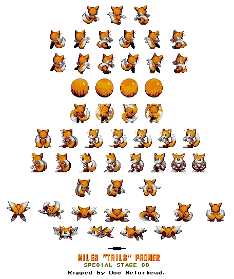 Download Tails Sonic Cd Tails Sprites Png Sonic And Tails Logo