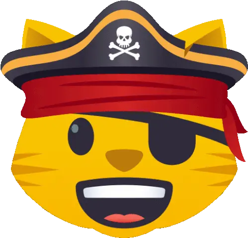 Cat Face With Pirate Hat Joypixels Sticker Cat Face With Pirate Cat Emoji Png Pirate Hat Icon