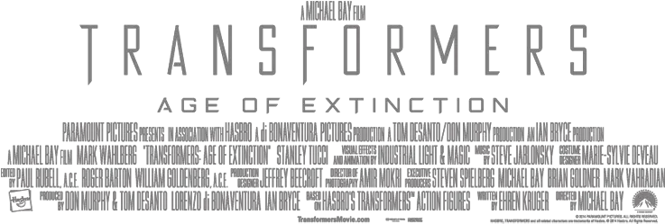 Biggest Fan Transformers Transformers Age Of Extinction Credits Png Movie Poster Credits Png