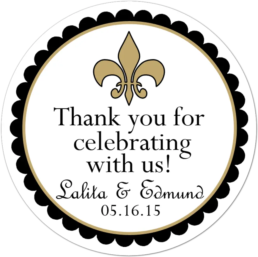 Fleur De Lis Personalized Wedding Favor Sticker Happy Valentines Day Stickers Png Fleur De Lis Png