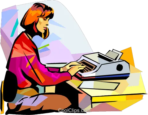 Receptionist Typing Letter Royalty Free Vector Clip Art Office Equipment Png Receptionist Png