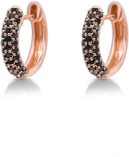 Hoop Earring Png Baby Hoops With Black Diamonds Earrings Solid Hoop Earrings Png