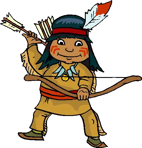 Native American With Bow And Arrow Cartoon Native American Indian Png Indian Arrow Png