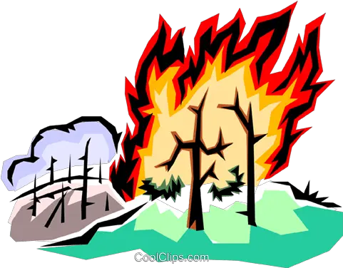 Forest Fire Royalty Free Vector Clip Art Illustration Forest Fire To Draw Png Fire Vector Png