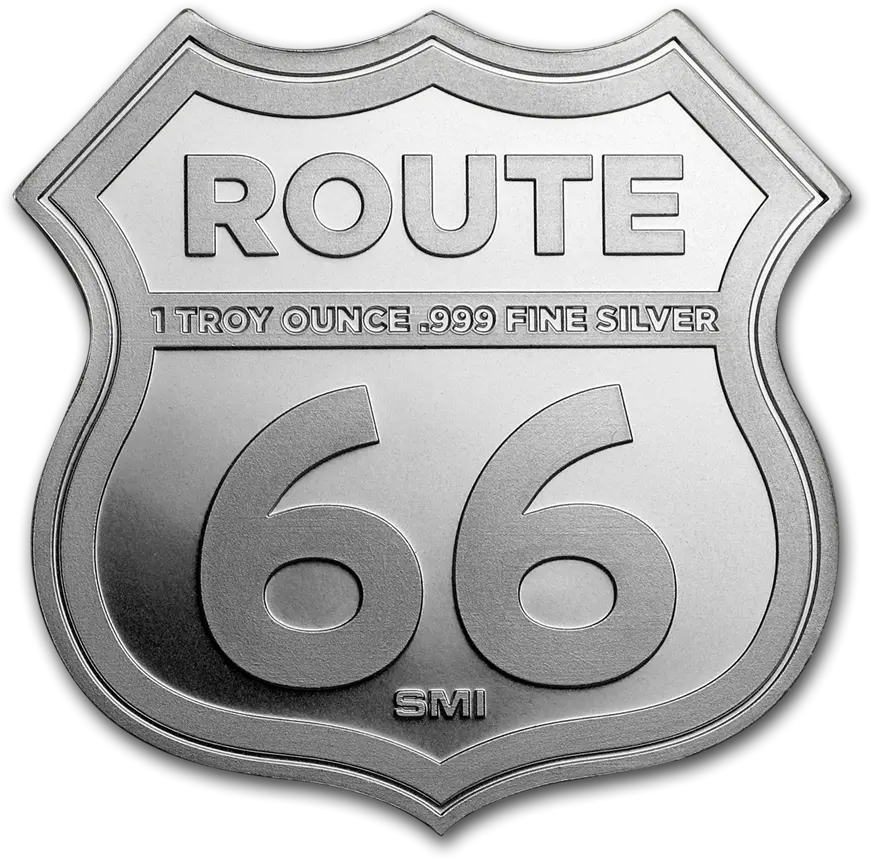 1 Oz Silver Icons Of Route 66 Shield Texas Cadillac Ranch Santa Monica Pier Png Cadillac Icon